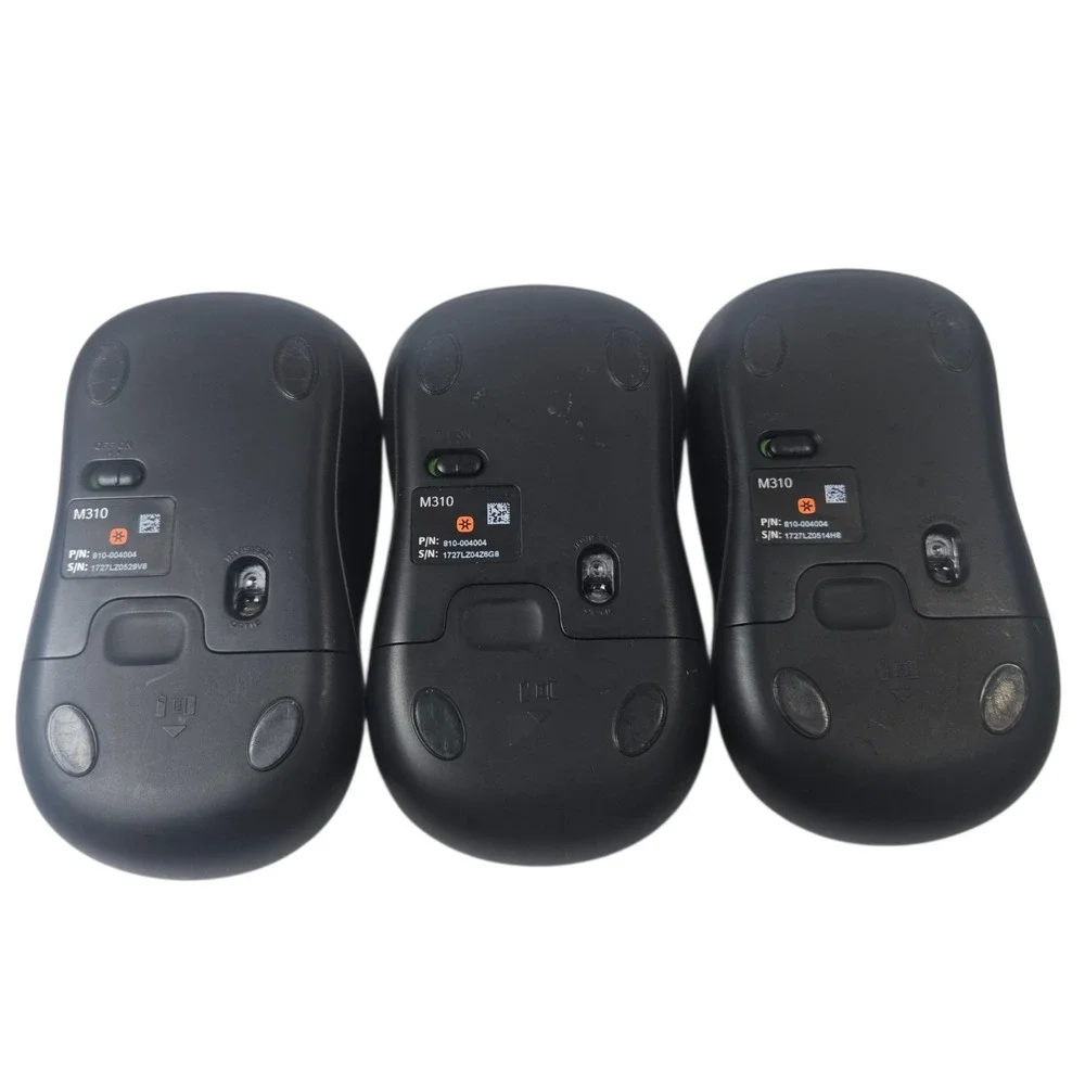 Lot Of 3 Logitech M310 Wireless USB Standard Ambidextrous Mouse w Dongles Tested